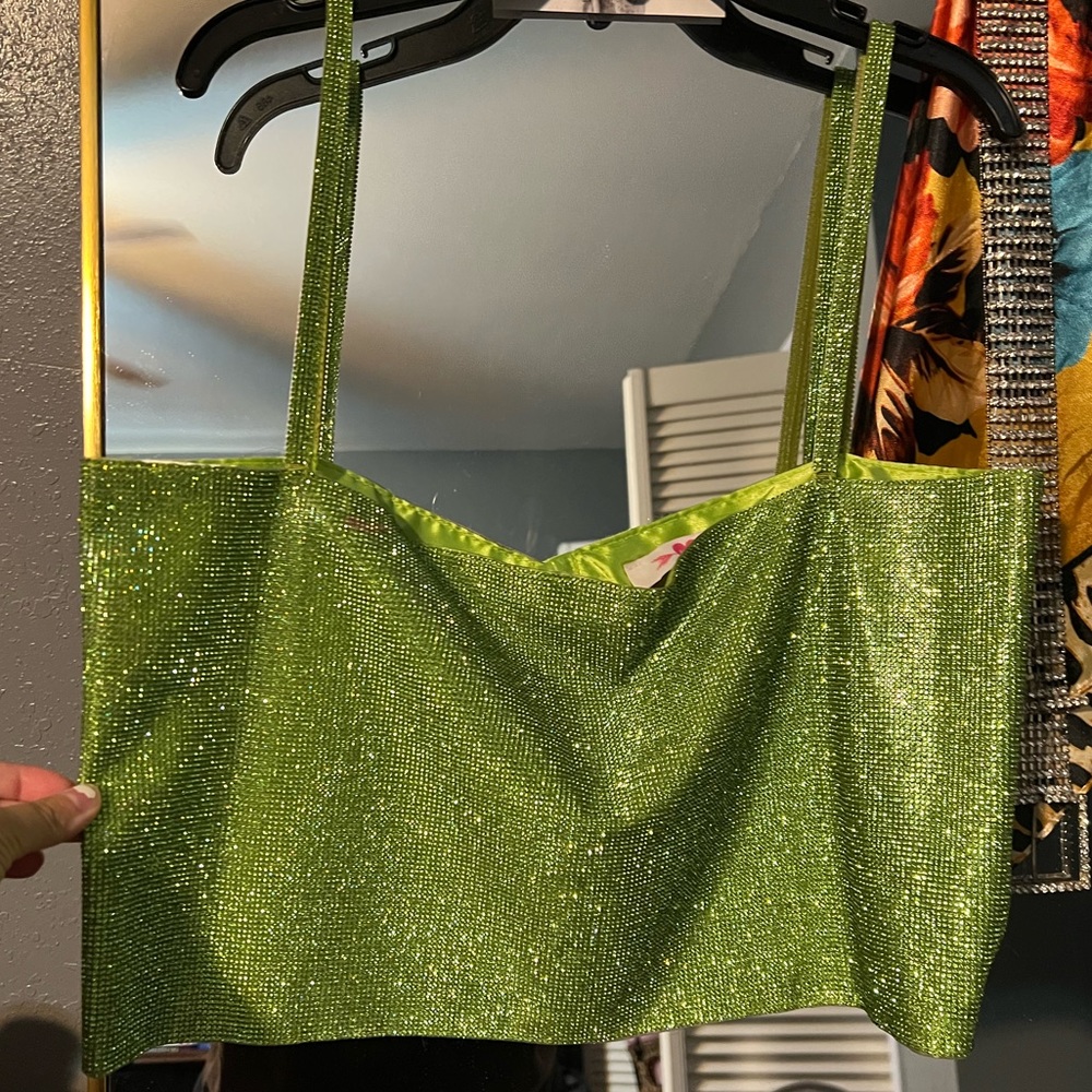 Buddy love green sparkly top! size M
